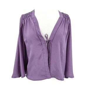 NWOT Blue Life Lavender Tie Front Top Womens 1